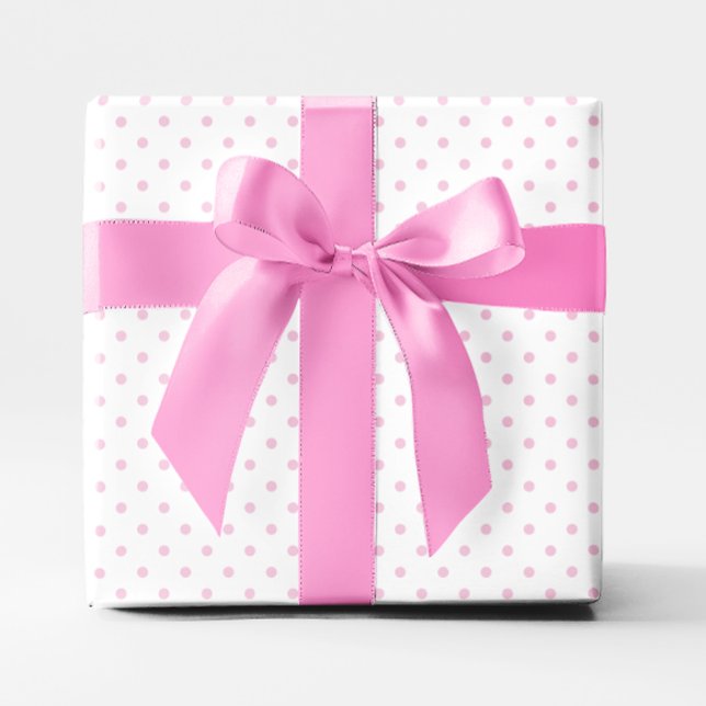Pastell Rosa Små Prickar Presentpapper (Pastel Pink Small Polka Dot Wrapping Paper)