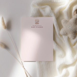 Pastell Rosa Söt Karusell Flick Baby Shower  Anteckningskort