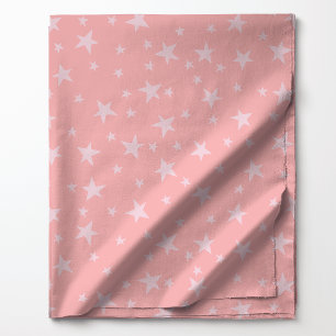 Pastell Rosa Stjärnhimmel Celestialt Mönster Tyg