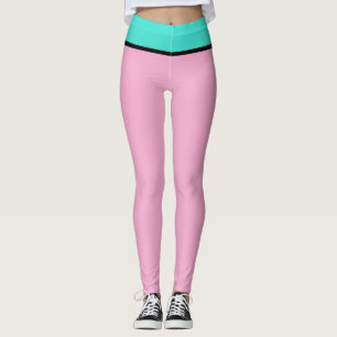Pastell Rosa Turkos Blå Leggings