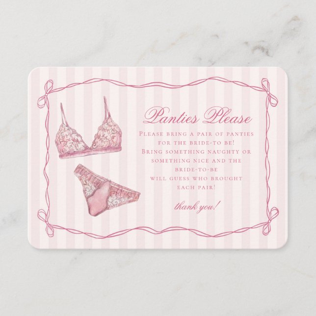 Pastell Rosa Underkläder Duschslinga Vänligen Tilläggskort (Framsida)