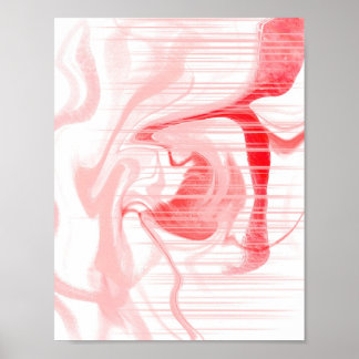 Pastell Rosa Vätskeglitch Vätske Konsttryck Poster