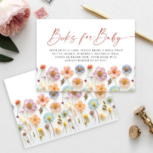 Pastell Rosa Vildblomma Barnkalas Böcker för Bebis Tilläggskort