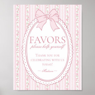 Pastell Rosa Vintage Blommig Fin Favoritskylt Poster
