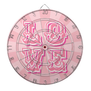 Pastell Rosa Vintage KÄRLEK Snygg Design Darttavla