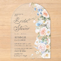 Pastell Rosa Vit Blå Blommig Bröllopsfest Arch