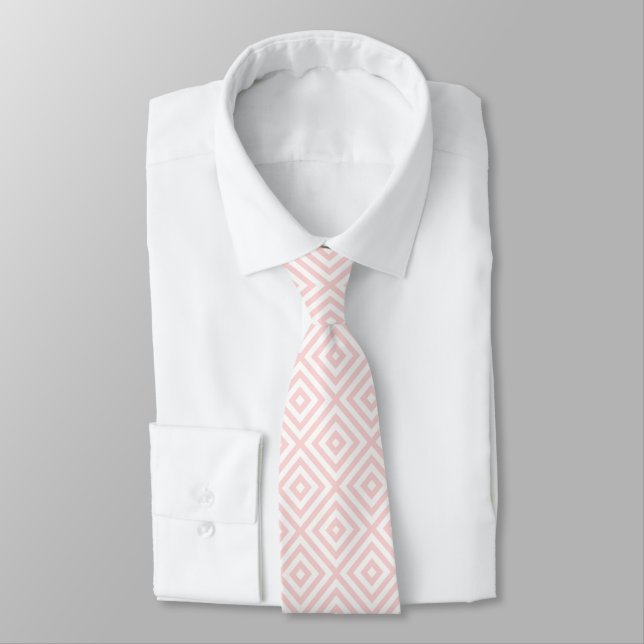 Pastell Rosa & Vit Geometrisk Mönster Slips (Bunden)