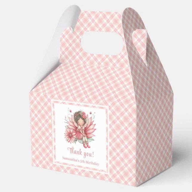 Pastell Rosa Whimsisk Fe Floral Flick Gåvaskål Presentaskar (Blush Fairy Girl Whimsical Floral Birthday Favor Box

)