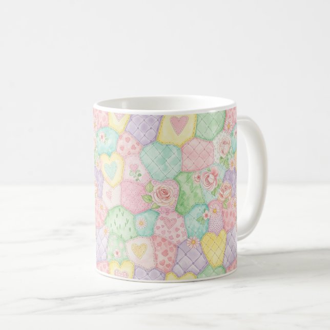 Pastell Rosenträdgårdsmönster Kaffemugg (Framsida höger)
