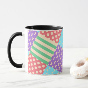 Pastell Rutig Randig Rosett Geometrisk Mugg