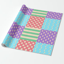 Pastell Rutig Randig Rosett Geometrisk