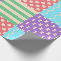 Pastell Rutig Randig Rosett Geometrisk