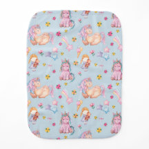 Pastell Sagobok Enhörning & Blommig Akvarell