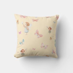 Pastell Sagomönster Söt Fjäril Barnkammardesign Kudde