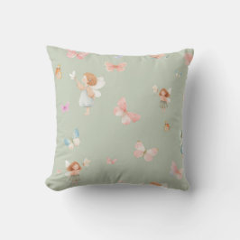 Pastell Sagomönster Söt Fjäril Barnkammardesign Kudde