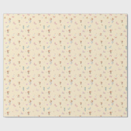 Pastell Sagomönster Söt Fjäril Barnkammardesign Presentpapper