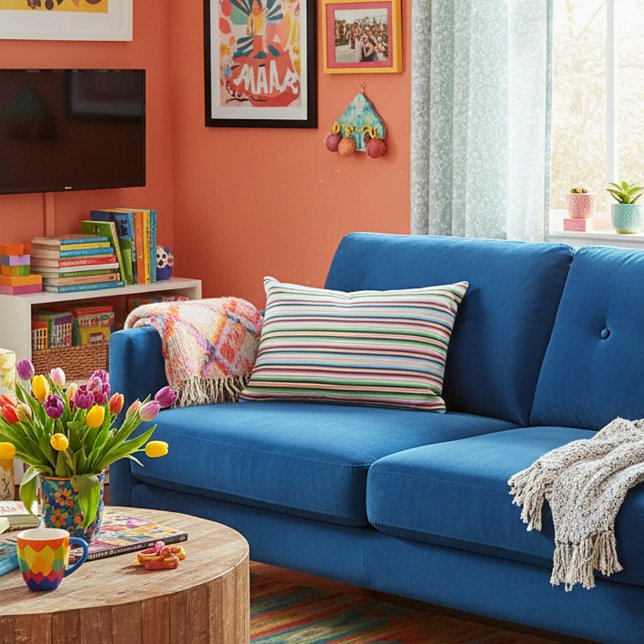 Pastell serape-ränder prydnadskudde (Skapare uppladdad)