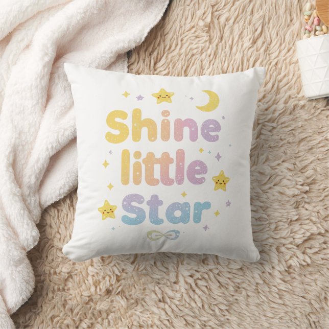 Pastell "Shine Little Star" Celestial Kudde (Filt)