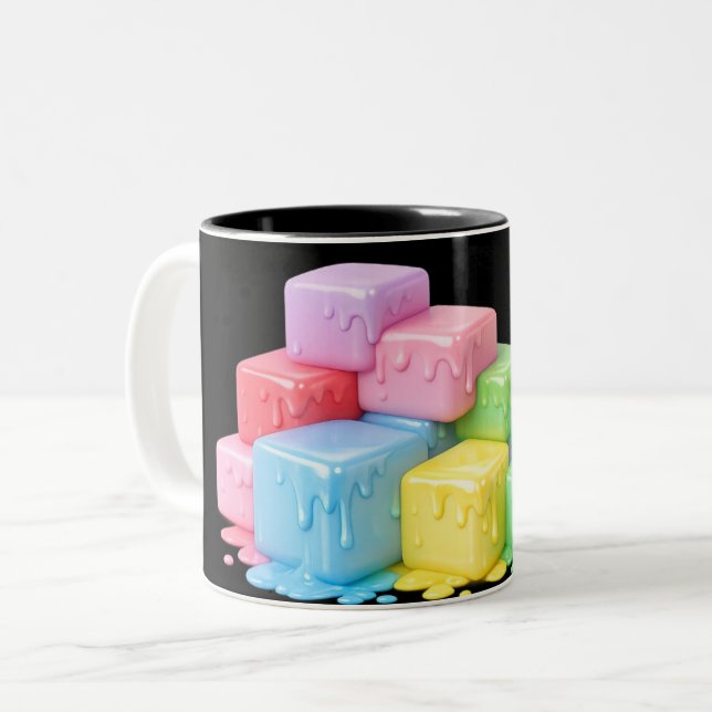 Pastell Smält Kub Mugg (Framsida vänster)