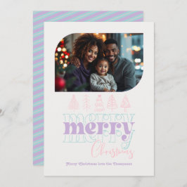 Pastell Snöglob Modern Klotter Jul Foto Julkort