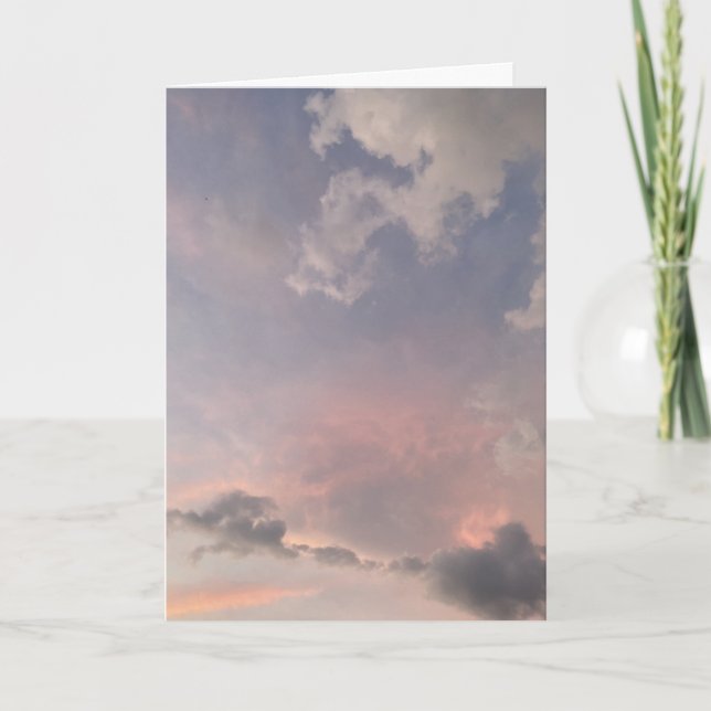 Pastell Solnedgång Himmel Mjuk Rosa Moln Estetik Kort (Framsida)