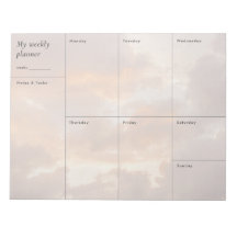 Pastell solnedgång moln, minimalistisk veckoplaner