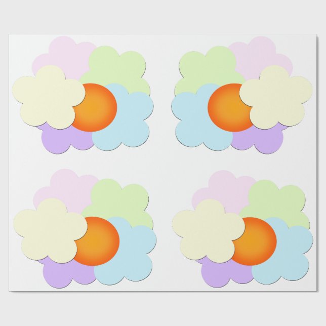 Pastell Soluppgångs Presentpapper (Platt)