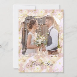 Pastell Sommar Blommig Foto Tack Kort