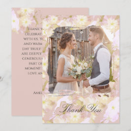 Pastell Sommar Blommig Foto Tack Kort