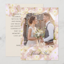 Pastell Sommar Blommig Foto Tack Kort