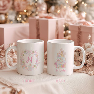 Pastell söta högsötsaker Monogram topp Kaffemugg