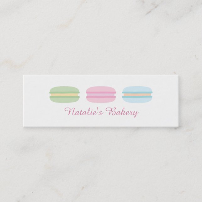 Pastell söta Macarons Bageri Visitkort (Framsida)