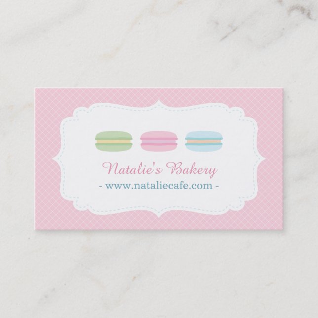 Pastell söta Macarons Patisserie visitkort (Framsida)