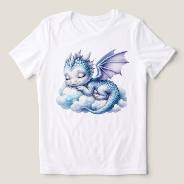 Pastell Sövande Drak T Shirt (Design Framsida)