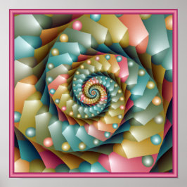 Pastell Spiral Fraktal Design Poster