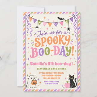 Pastell Spöklig Boo-dagen Halloween Födelsedag Inbjudningar