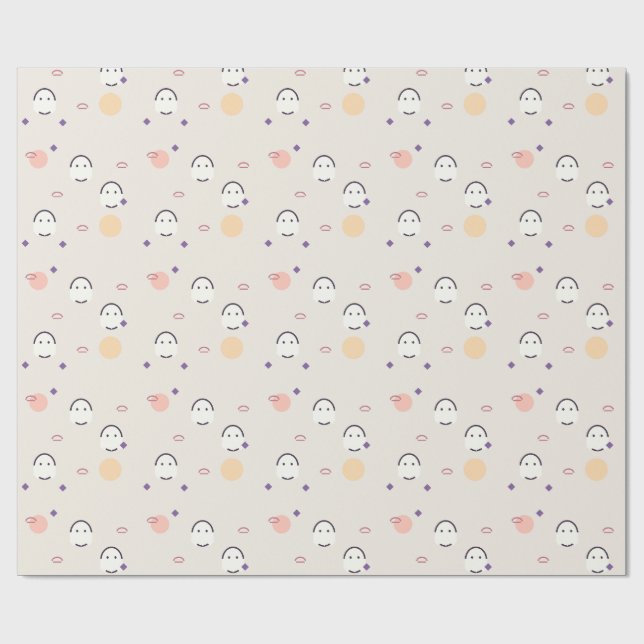 Pastell Spöklik Kust Spök Mönster Presentpapper (Platt)