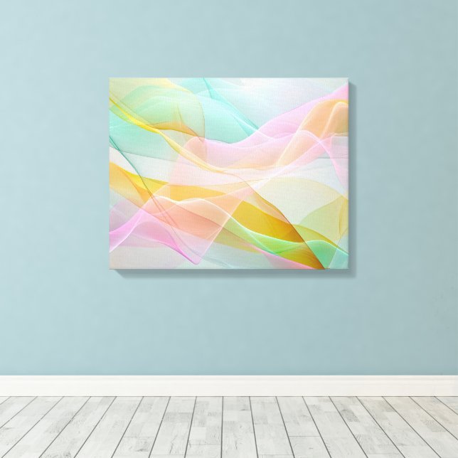 Pastell symfoni av flytande tunna band canvastryck (Insitu (trägolv))