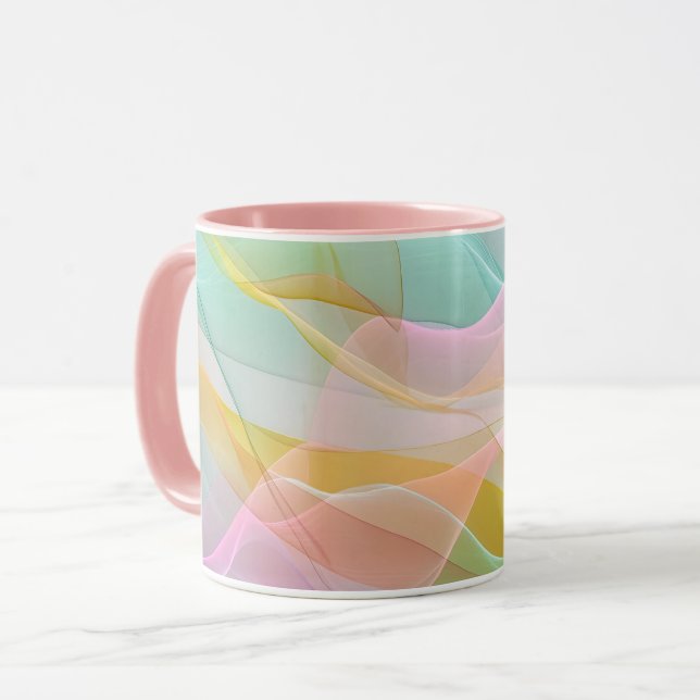Pastell symfoni av flytande tunna band mugg (Framsida vänster)