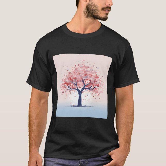 Pastell Symfoni Fängslande Körsbärsblomsmålning T Shirt (Framsida)