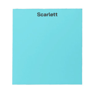 Pastell Teal Färg Personlig Namn Skrivbord Anteckningsblock