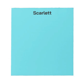 Pastell Teal Färg Personlig Namn Skrivbord Anteckningsblock