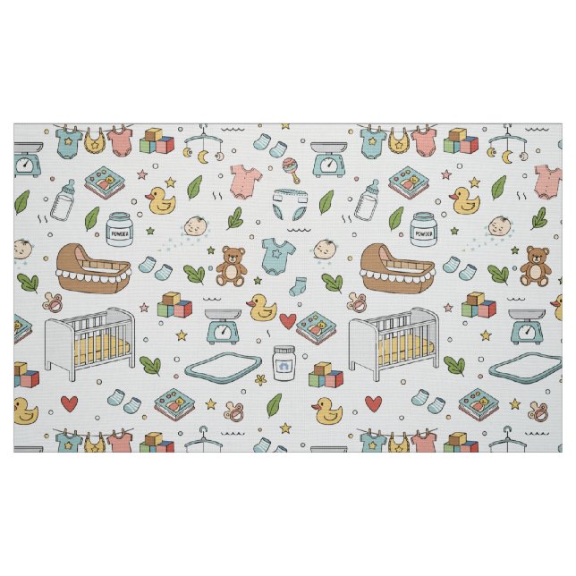 Pastell Teddybjörn Anka Dekorativ Tyg (Fat Quarter)