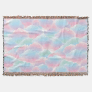 Pastell Tie-Dye Moln Drömlik Mjuk Gradient Filt