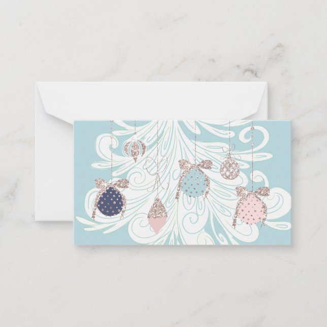 Pastell Träd & Prydnad Noteringskort Anteckningskort (Framsida)