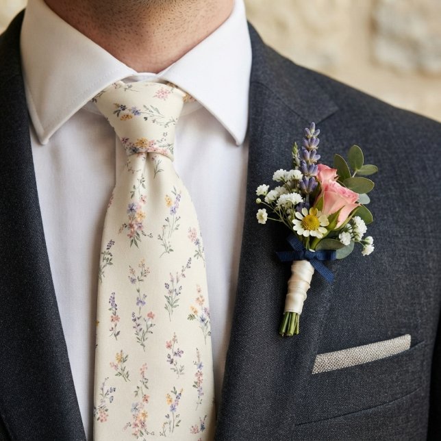 Pastell Trädgård Bröllop med Vilda Blommor Slips (Skapare uppladdad)