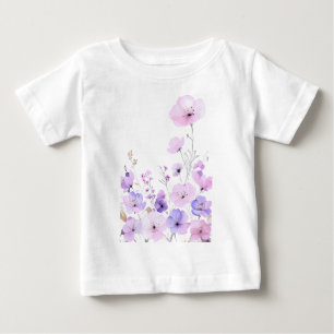 Pastell Trädgård Med Vilda Blommor Mjuk Blommig Bl T Shirt