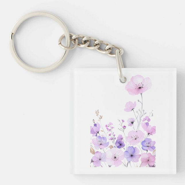 Pastell Trädgård Med Vilda Blommor Mjuk Blomning (Framsidan)