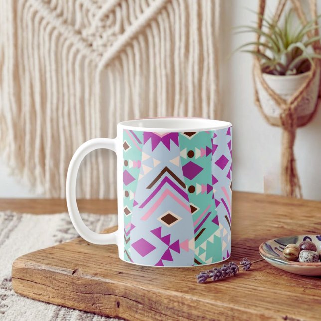 Pastell Tribal Geometri Kaffemugg (Skapare uppladdad)