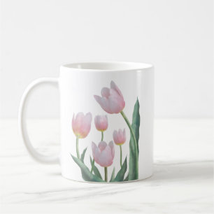 Pastell Tulpan Blommig Design Kaffemugg